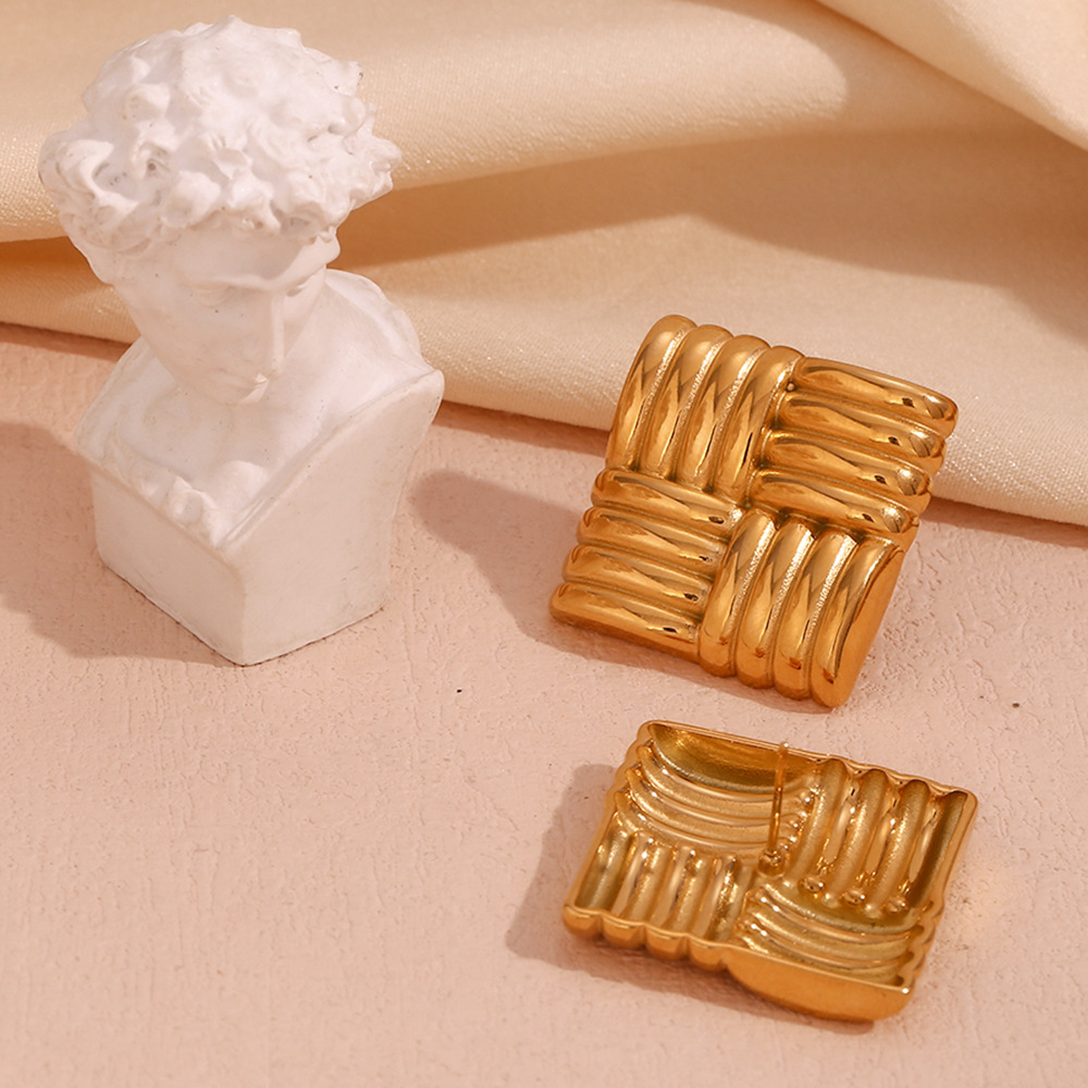 19g Weight 316L Stainless Steel Ear Needle Material 18K Gold Plated Plating Material Earrings, Ear Studs Classification 1 Pair Quantity Daily, Street Occasion 316L Stainless Steel Material Geometric, Flower Pattern All Seasons Season Women's Gender Retro, Simple Style Style Waterproof Non Tarnish, Surgical Steel, Plating Craft 18K Gold Plated 316L Stainless Steel  Geometric Flower Waterproof Non Tarnish Surgical Steel Retro Simple Style Earrings Ear Studs For Women's 6
