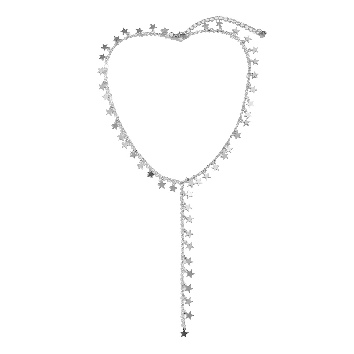 Accessoires polyvalents, longue chaîne de pull à pompon en forme d'étoile en forme de Y, collier en métal simple et élégant_voghion.com