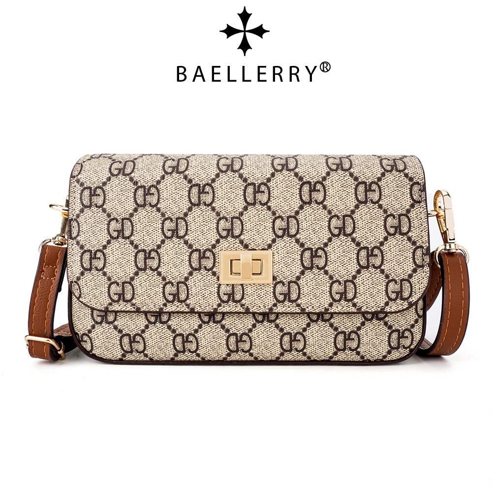 新款女士手机包复古老花撞色单肩斜挎包小方包女包