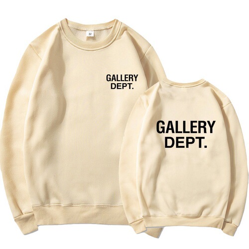 GALLERY DEPT Streetwear Letter Print Fleece Crew Neck Hoodie for Men and Women High Street Loose Hoodie
