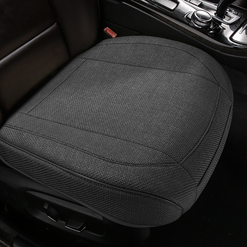 New Full-Coverage Linen Car Seat Cushion for Single Front Seat, Breathable and Suitable for All Seasons, Cross-Border Purchase with Labeling