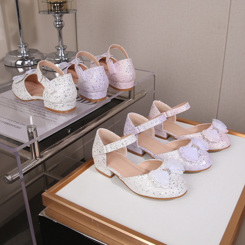Cross-Border Foreign Trade 2026 New Girls' Princess Heels, Shiny Children's Shoes, Spring and Summer Hollow-Out Girls' Heels Cross-Border Foreign Trade 2026 New Girls' Princess Heels, Shiny Children's Shoes, Spring and Summer Hollow-Out Girls' Heels
