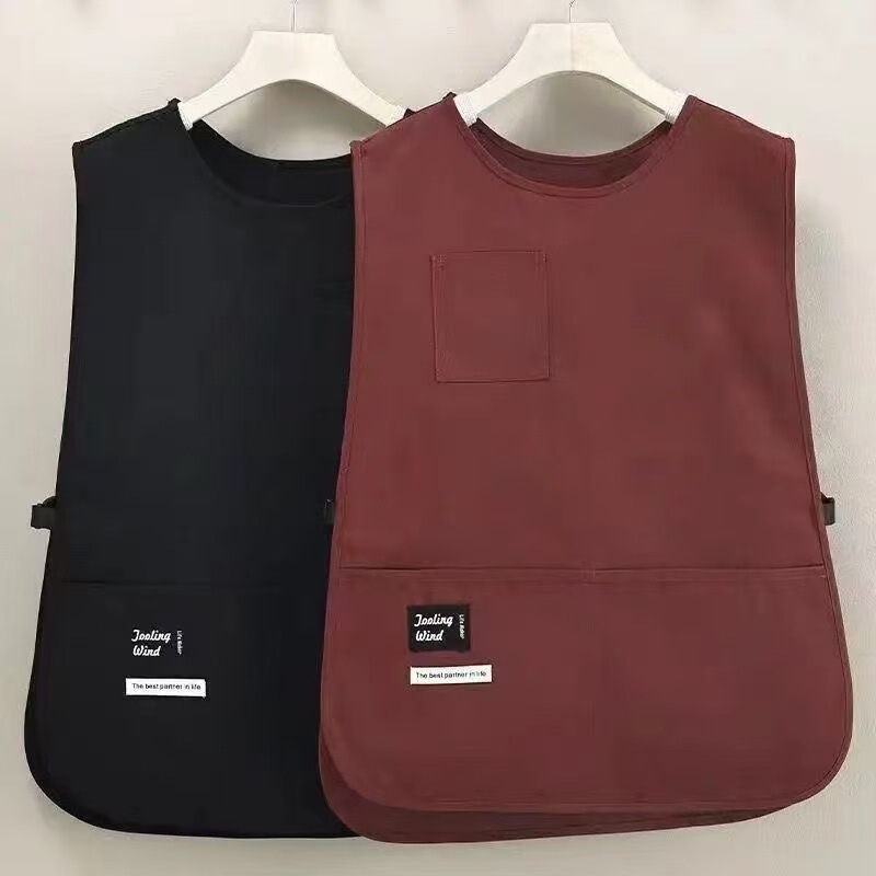 新しいファッションベストエプロン防水作業服エプロンキッチン調理レストラン男性と女性のカジュアル作業服|undefined
