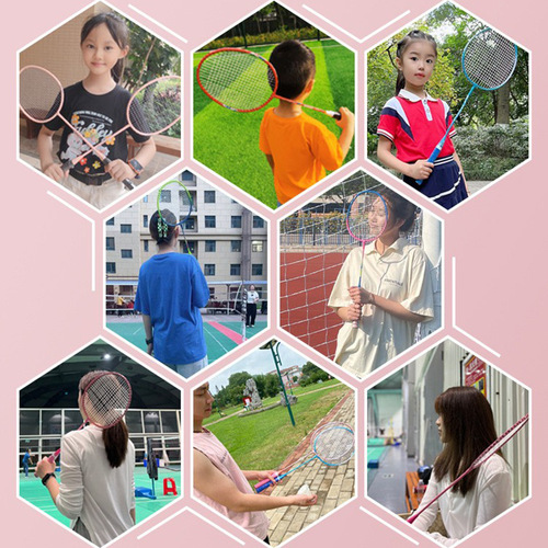 Badminton racket single and double racket lightweight alloy male and female adult student offensive durable children's racket set