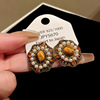 Silver needle, retro advanced earrings from pearl, high-quality style, bright catchy style, wholesale