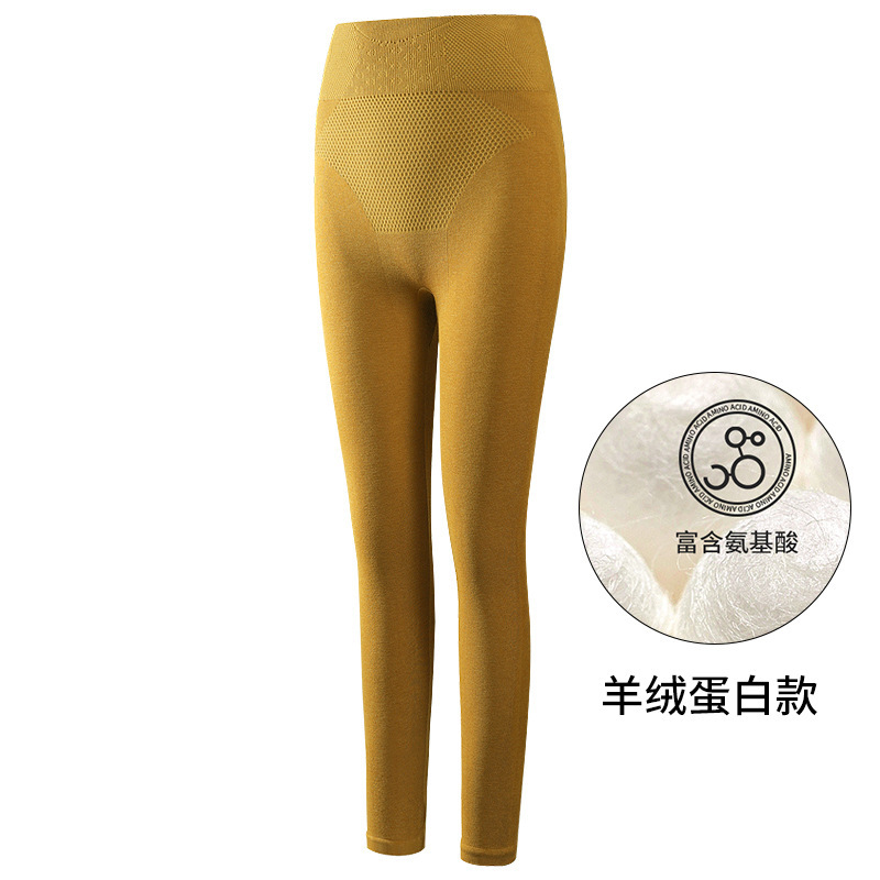 新款秋冬德绒高腰羊毛裤高弹收腹发热秋裤女紧身打底裤贴片保暖裤|undefined