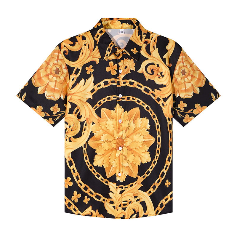 Summer Men's Shirt Casual Loose Short-Sleeved Shorts Beach European and American Amazon Aliexpress Exotic Suit