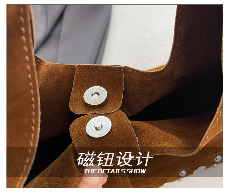 Túi xách nữ đeo vai dáng vuông nắp gài từ tính, chất liệu da PU mềm — màu cà phê, màu nâu, màu xám, màu đỏ chi tiết 6