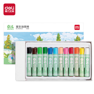 Deli 72086_12 Color Heavy Oil Pastels Oil Pastels Crayons Colorful Sticks