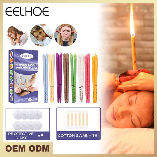 Relaxing Aromatherapy Ear Candle, Stress Relief, Tinnitus, Ear Cleansing Care with Plug, Multi-Colored Ear Candle Set