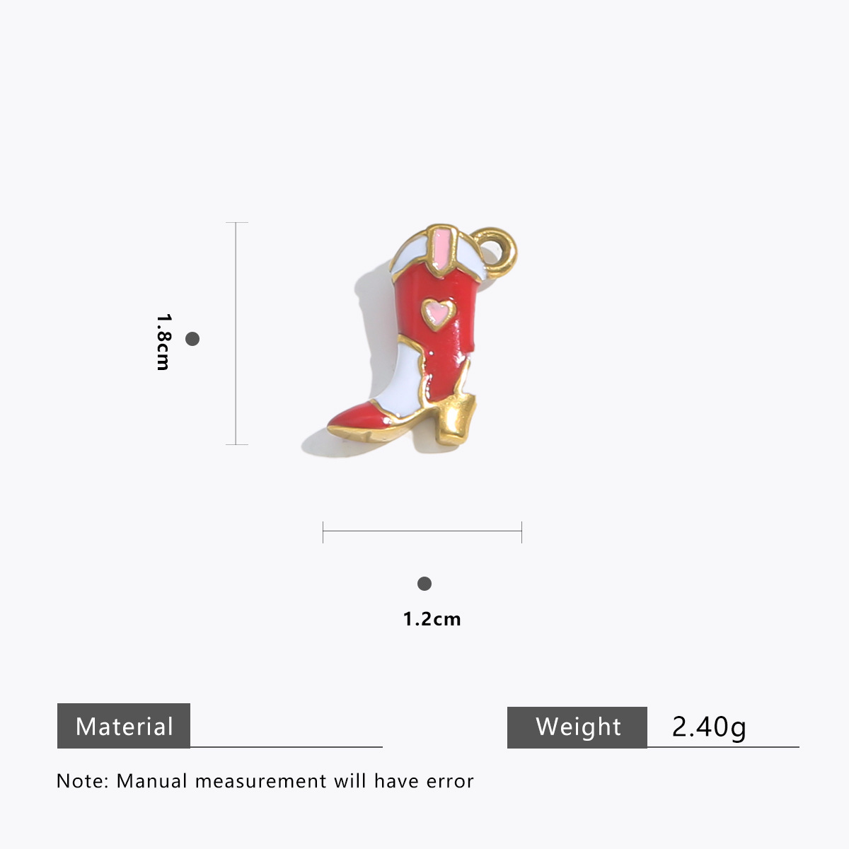 6g Weight Pendant Jewelry Making Type Charms Classification 5 PCS/Package Quantity 304 Stainless Steel Material Boots Pattern All Seasons Season Plating Design Retro, Classic Style Style 5 PCS/Package 304 Stainless Steel Boots Pendant Charms 11