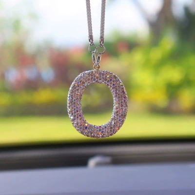 Full Diamond Love Bear Car, Car hanging - o-letter-car-pendant-ab-color-transparent-diamond