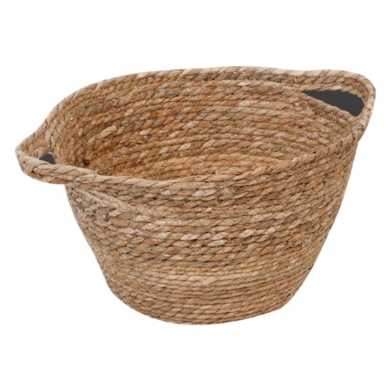 Cesta de almacenamiento portátil tejida de Sauce de hierba de estilo japonés creativo ropa redonda juguete merienda cesta de almacenamiento accesorios de tiro