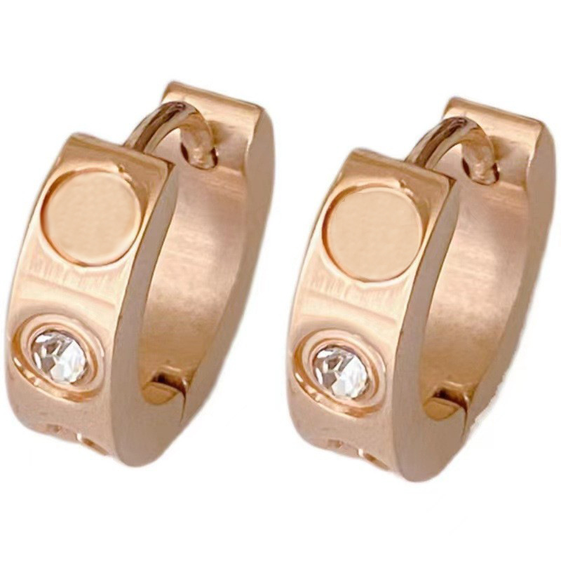 Orecchini 1 pz hip hop non sbiadiscono versatili uomini e donne semplice marea personalità versatile acciaio al titanio_voghion.com