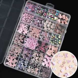 Cross-border Explosions Nail Jewelry Small Accessories 24-grid Resin Accessories Nail Jewelry Girls Mixed Hand Account