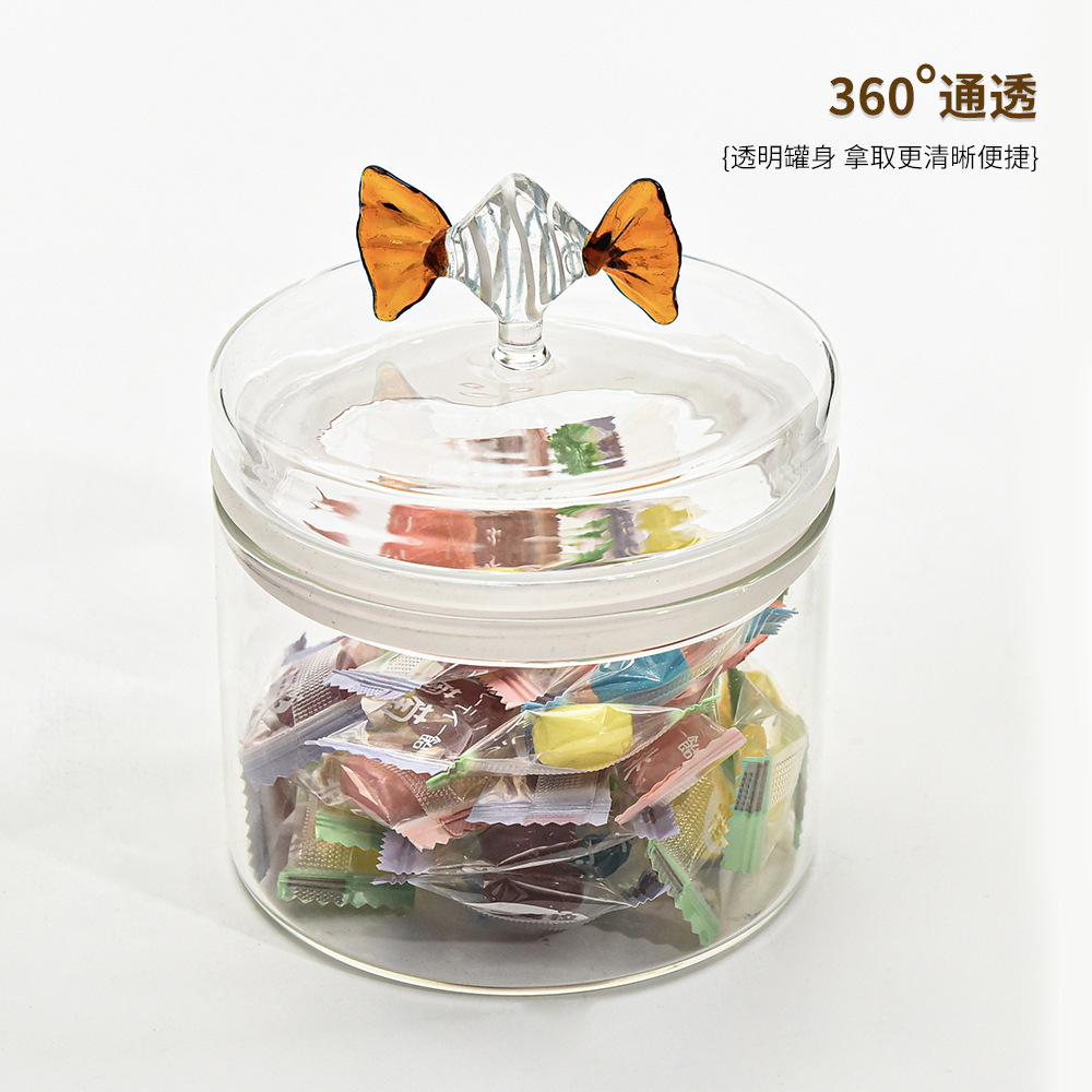 Botella de almacenamiento sellada de caramelo de vidrio, botella de almacenamiento sellada con tapa, botella de almacenamiento de cocina, botella de almacenamiento de frutos secas de bocadillos