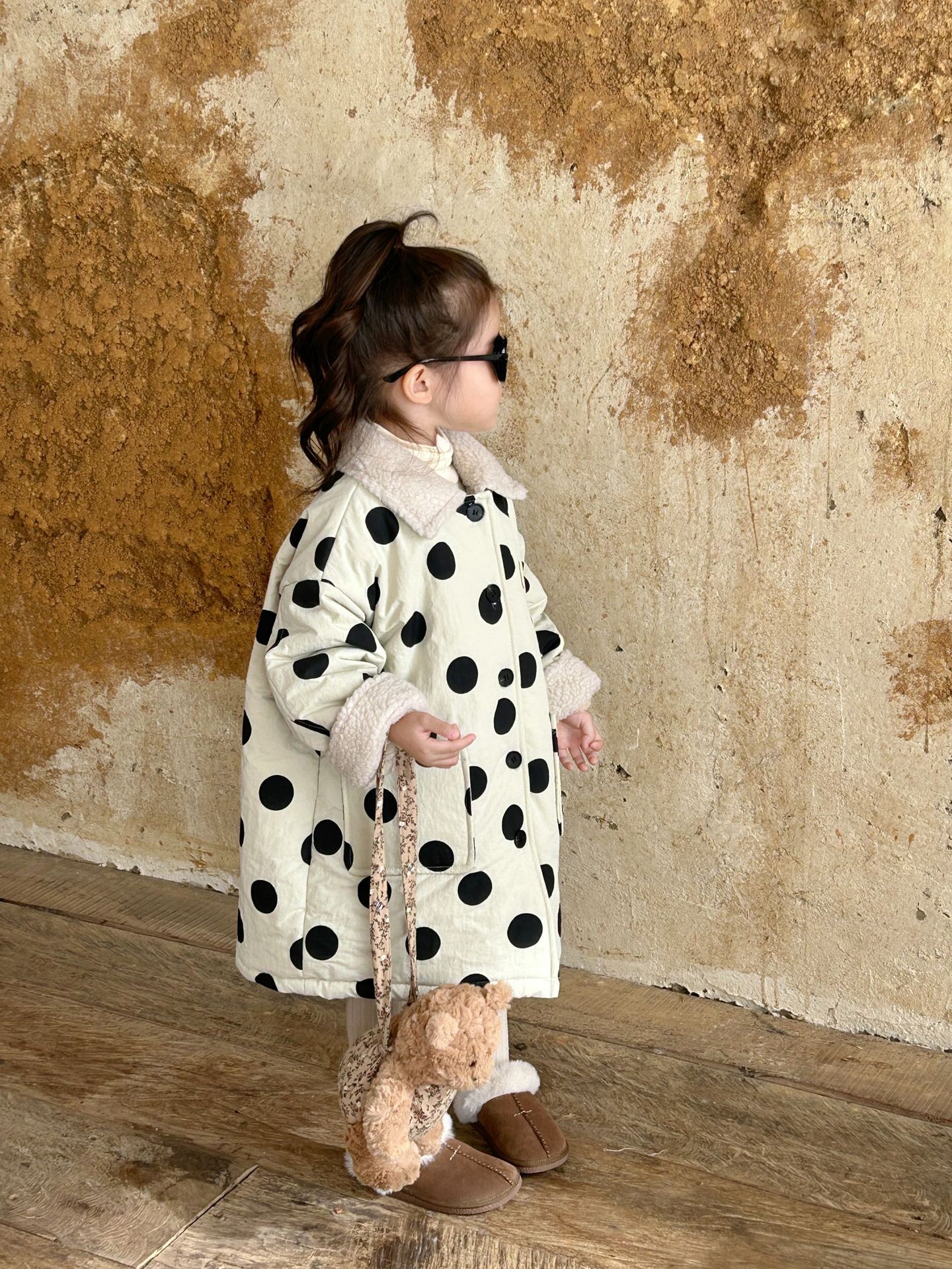 Cute Round Dots Cotton Blend Polyester Girls Outerwear display picture 3