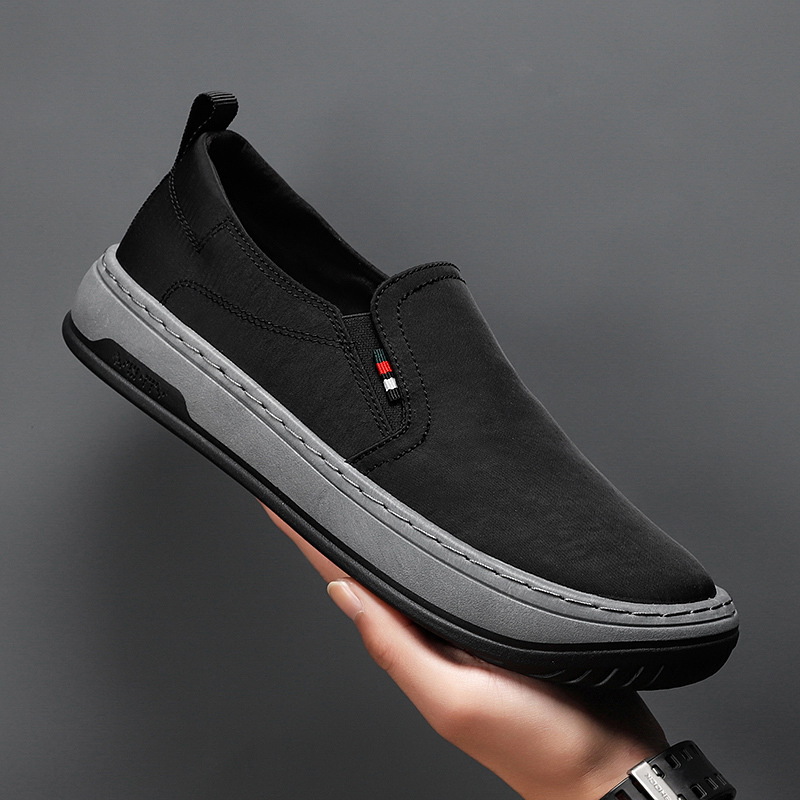 Old Beijing Cloth Shoes Men's Spring and Autumn Canvas Shoes Men's Sports Lazy Slip-on Driving Summer Ice Silk Breathable Casual Shoes