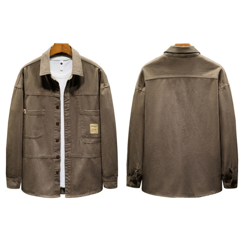 New Cross-Border Leisure Men's Outerwear 2024 Spring Trend Brand Fat and Large Loose Work Shirt for Men on Amazon