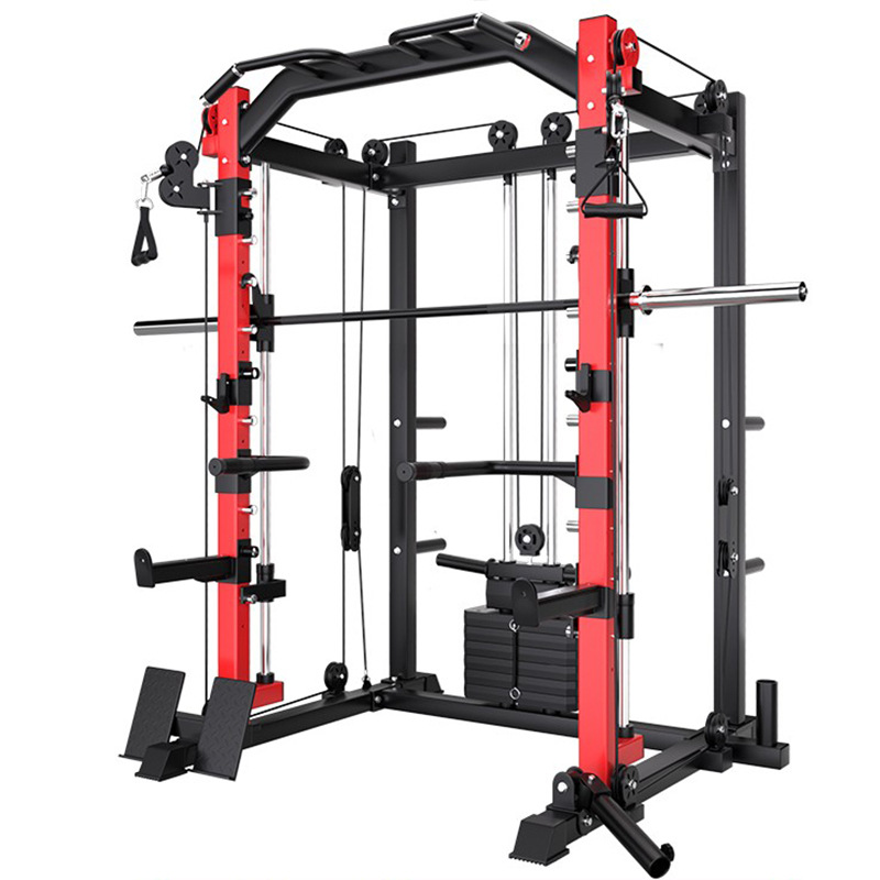 Máquina Smith entrenador integral pórtico equipo de ejercicios combinación doméstica comercial agachamiento rack multifunción pájaros