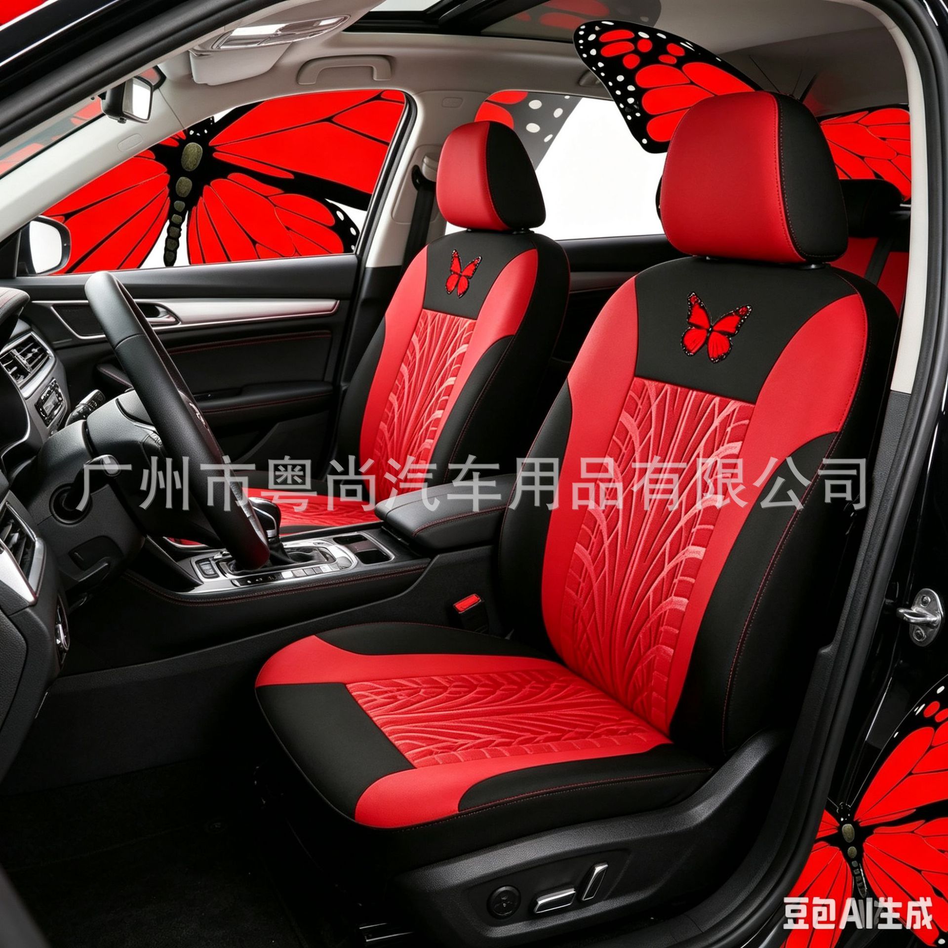 Car seat covers European and American tiktok butterfly press export Temu Amazon SHEIN manufacturer fabric seat covers