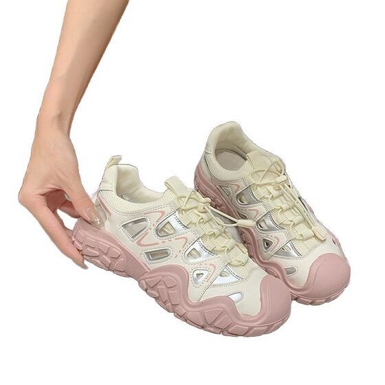 Lace-up Ugly Cute Shoes Women's 2025 Summer New Sandals Women's Thick Sole Outdoor Hiking Hiking Shoes Casual Sports Shoes