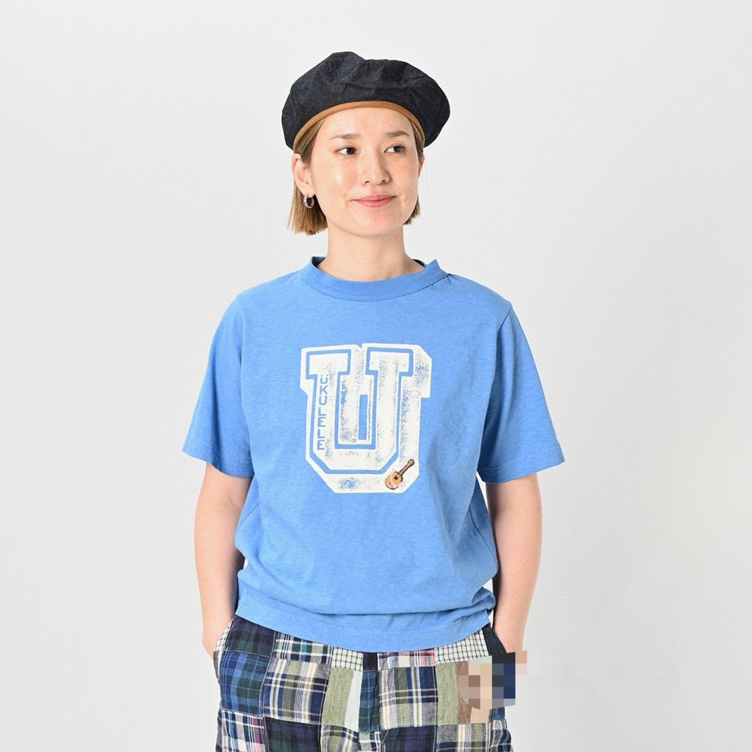 The original factory direct supply of foreign trade clothing 45R slub cotton guitar embroidery U-word T men and women with solid color lovers short T-shirt