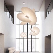 北欧创意个性艺术客厅卧室餐厅民宿吊灯复式楼设计师楼梯蚕丝布艺