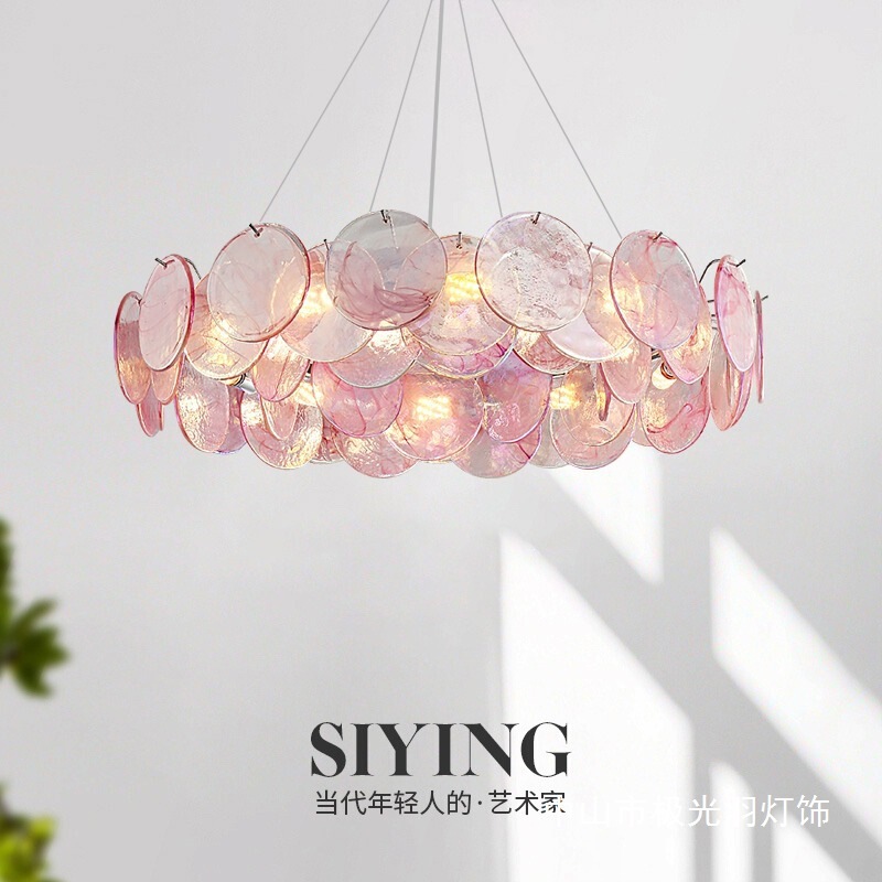 French-Style Vintage Murano Living Room Chandelier, Light Luxury Main Light, Designer Creative Colorful Glass Lighting for Dining Room and Bedroom French-Style Vintage Murano Living Room Chandelier, Light Luxury Main Light, Designer Creative Colorful Glass Lighting for Dining Room and Bedroom