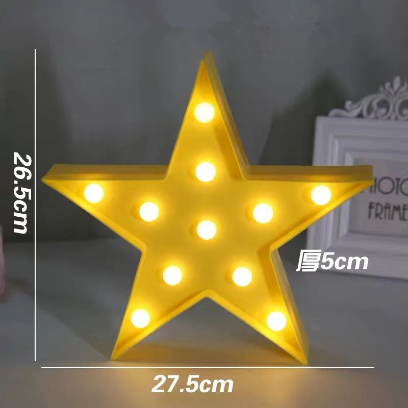 큰 5 점 별-노란색