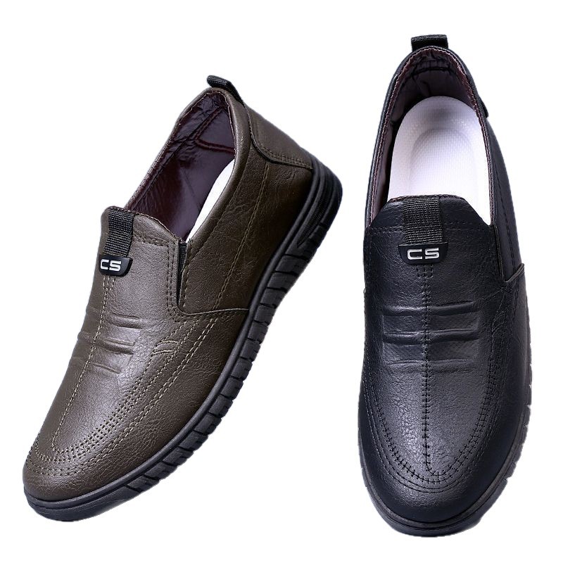 Hombres de negocios suaves de mediana edad zapatos casuales de mediana edad zapatos pu con suela gruesa zapatos antideslizantes zapatos transpirables para hombre image 5