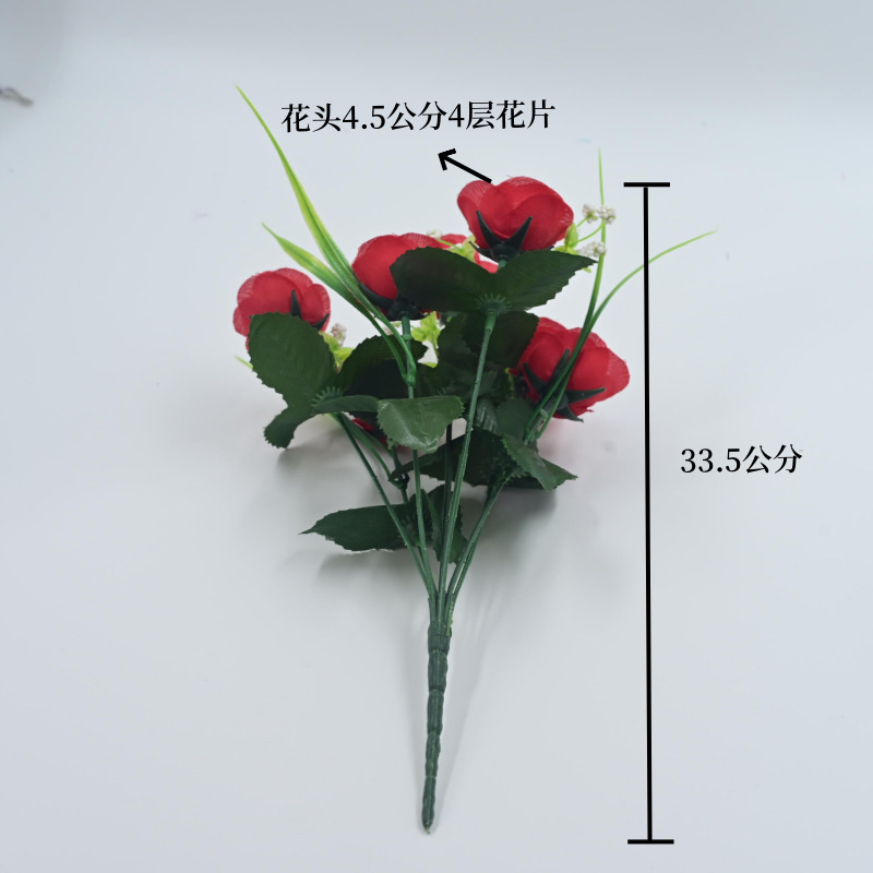 Nanyang pantalla mayorista simulación de flores de rosa pequeña escena de rosa props decoración para el hogar simulación flores falsas