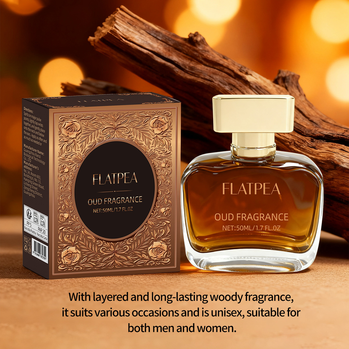 Middle Eastern Arabian Style Popular Men's Spray Sandalwood Woody Tone Non-Alcoholic Fragrance Long-Lasting 50ml Ready Stock