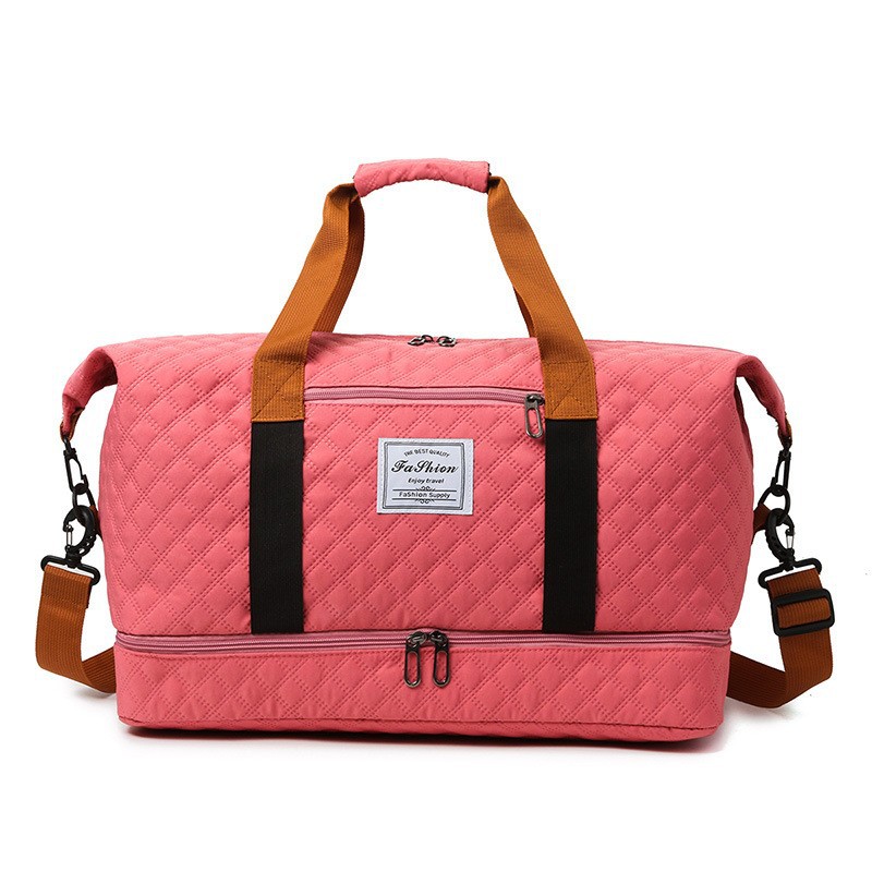 Bolsa de viaje de separación húmeda y seca portátil con varilla de tracción ajustable gran capacidad de almacenamiento de expansión ligera bolsa de equipaje de color de contraste bolsa de maternidad