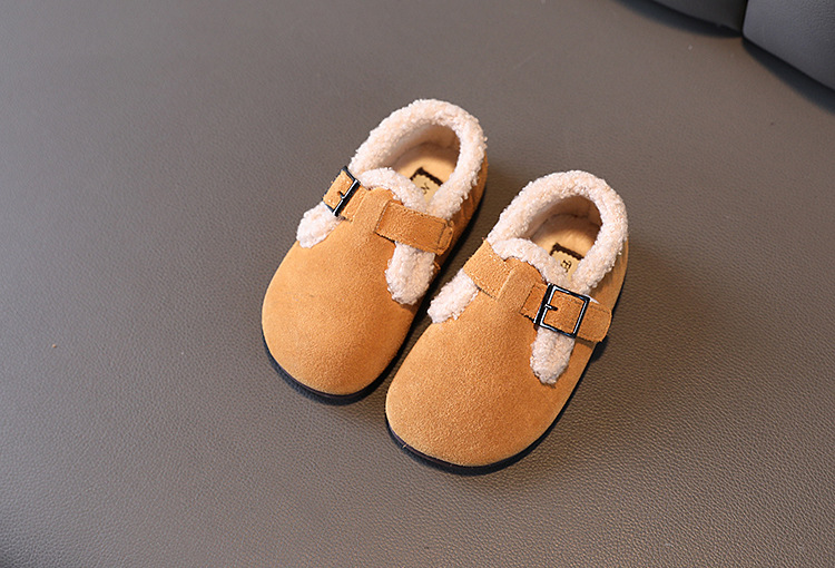 Barns bomullsskor plyschisolering vinterpäls och bönor tjejer med prinsessskor,_voghion.com