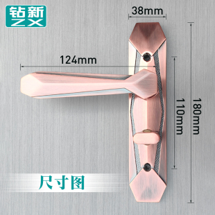Drill New Aluminum Alloy Bathroom Handle Lock Indoor Bathroom Balcony Kitchen Door Handle Lock high quality Household suit