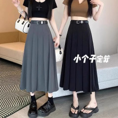 レトロな学院の風の中の長いタイプの百のスカートの女性の夏の新型の高い腰はやせている大衆のデザイン感の半身の長いスカートを現します。