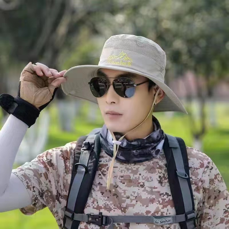 Sombrero de protección contra el sol para hombres y mujeres al aire libre cubierta de cuello gorro de verano gran bisel anti-UV sombrero de pesca sombrero de montaña sombrero de bicicleta