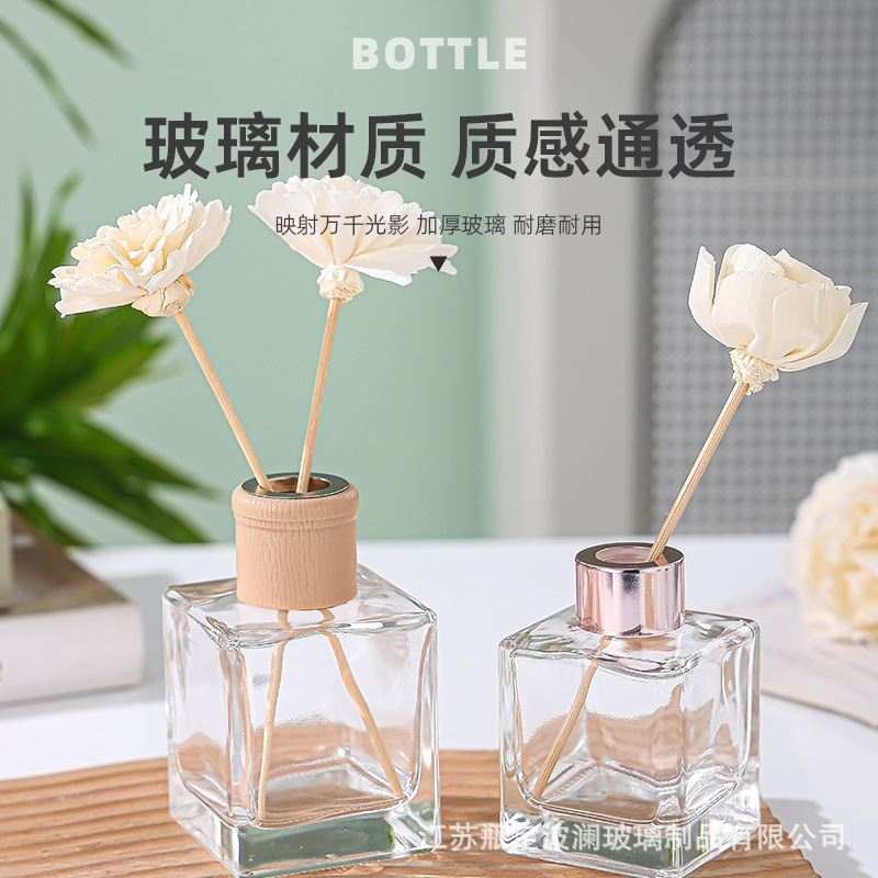 Botella de aromaterapia de 50 ml en stock con envío gratis, botella vacía transparente, botella difusora de ratán, botella para aceites esenciales, botella de aromaterapia sin llama.