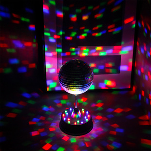 2022新款可吊挂LED七彩旋转舞台party灯5寸镜球disco mirro ball-阿里巴巴