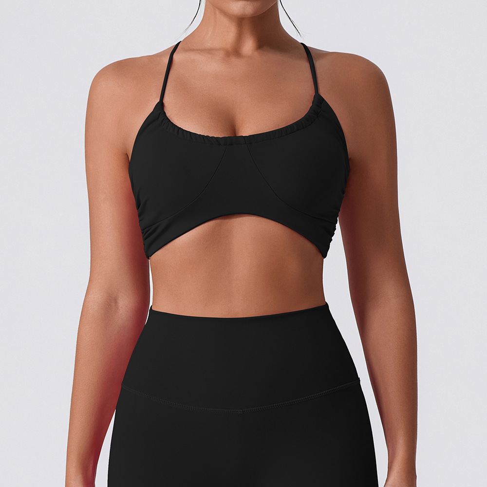 ropa interior deportiva de secado rápido para correr antichoque anti-caída chaleco de bra de fitness chaleco de yoga con cojín de pecho integrado
