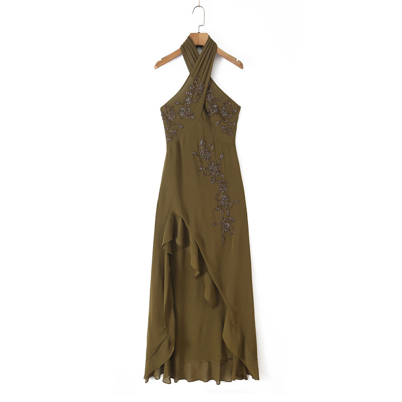 BSK&TRAF Women's Clothing 2026 Fall New Collection: Exquisitely Beaded and Embroidered Halter Neck Extra-Long Light Formal Dress BSK&TRAF Women's Clothing 2026 Fall New Collection: Exquisitely Beaded and Embroidered Halter Neck Extra-Long Light Formal Dress