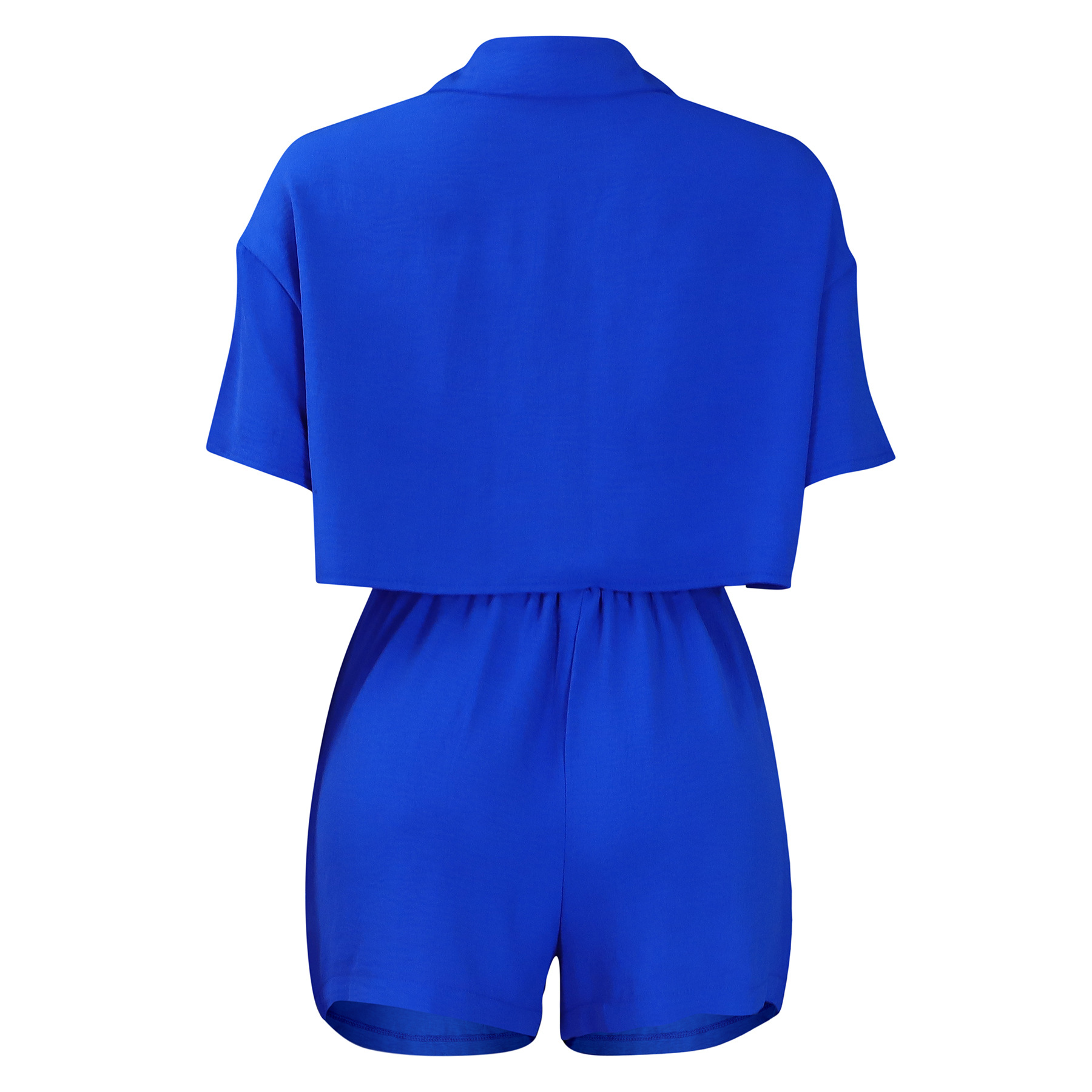 Women's Clothing summer new casual lapel short sleeved shirt shorts fashionable suit_mkmklike.com
