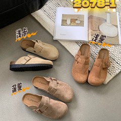 Zuyaolan 新型 3CM ゴム厚底 マット牛革 ファッションカジュアル ビルケン風 バックル付きサンダル 2078-1
