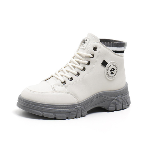 Autumn/Winter Women's Fleece Lined Warm Leather Surface Casual Shoes Durable Short Boots Round Toe Versatile Women's Shoes 7717