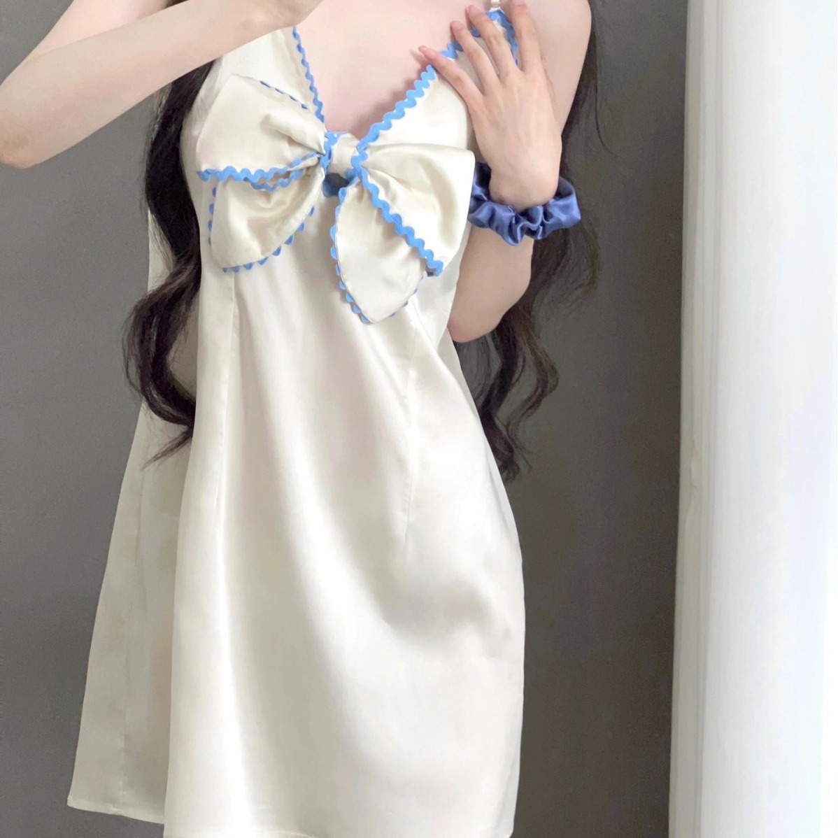 Verano nuevo vestido de pijama de mujer corta