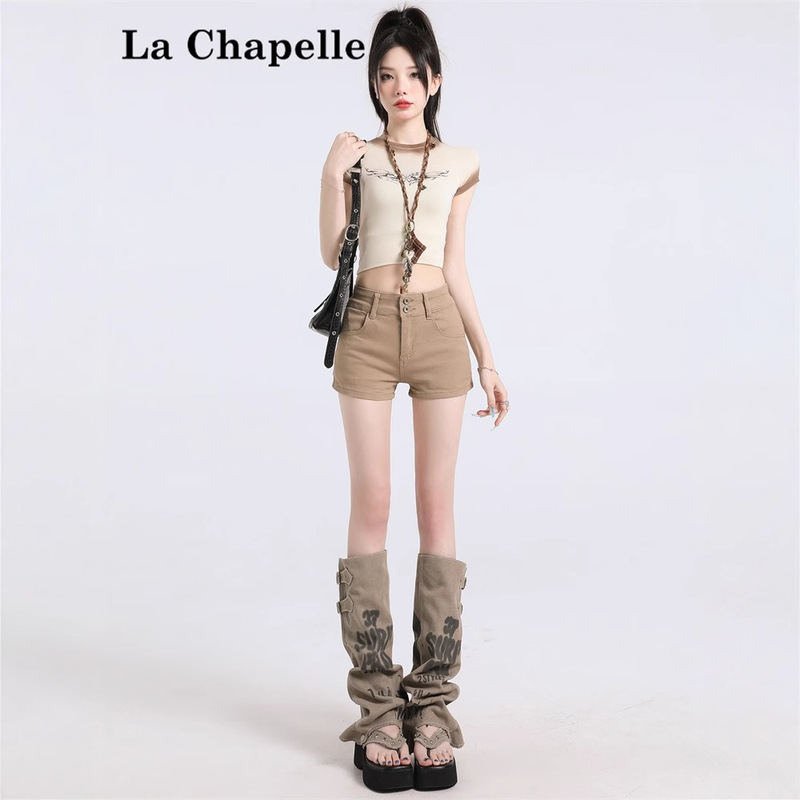 Khaki Denim Shorts for Women 2025 Summer Trendy Versatile New Brown High-Waisted Tight-Fitting American Style Hot Pants