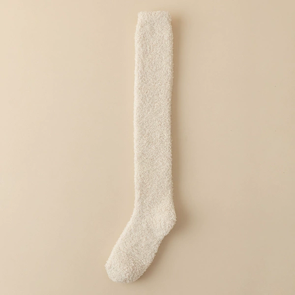 Beige - over-the-knee socks (single color, starting price of six pairs)