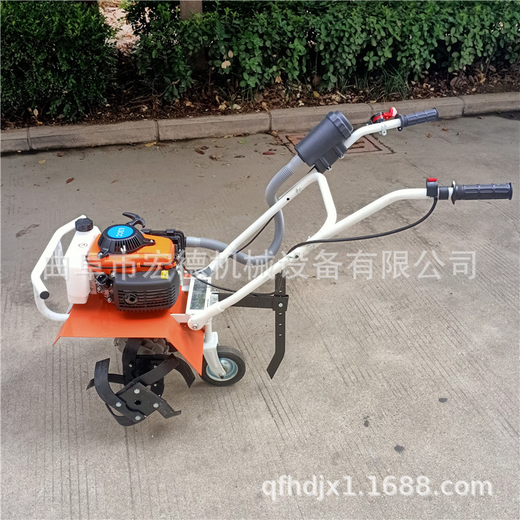 大棚果园松土微耕机 山地手推式旋耕机 汽油小型微耕机视频