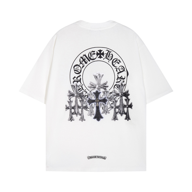 Chrome Heart 24 nuevo Crocodile de verano de moda europea y americana camiseta de manga corta para hombres y mujeres